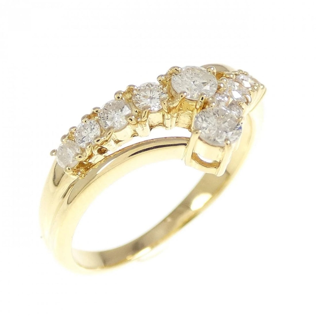 K18YG DIAMOND RING: K18YG Diamond Ring Brand: Unbranded Type: Diamond ring Material: K18 yellow gold, Main Stone/Creation Natural Color: Yellow Gold Size: US5 1/2 Accessories: None Accessories Notice: When