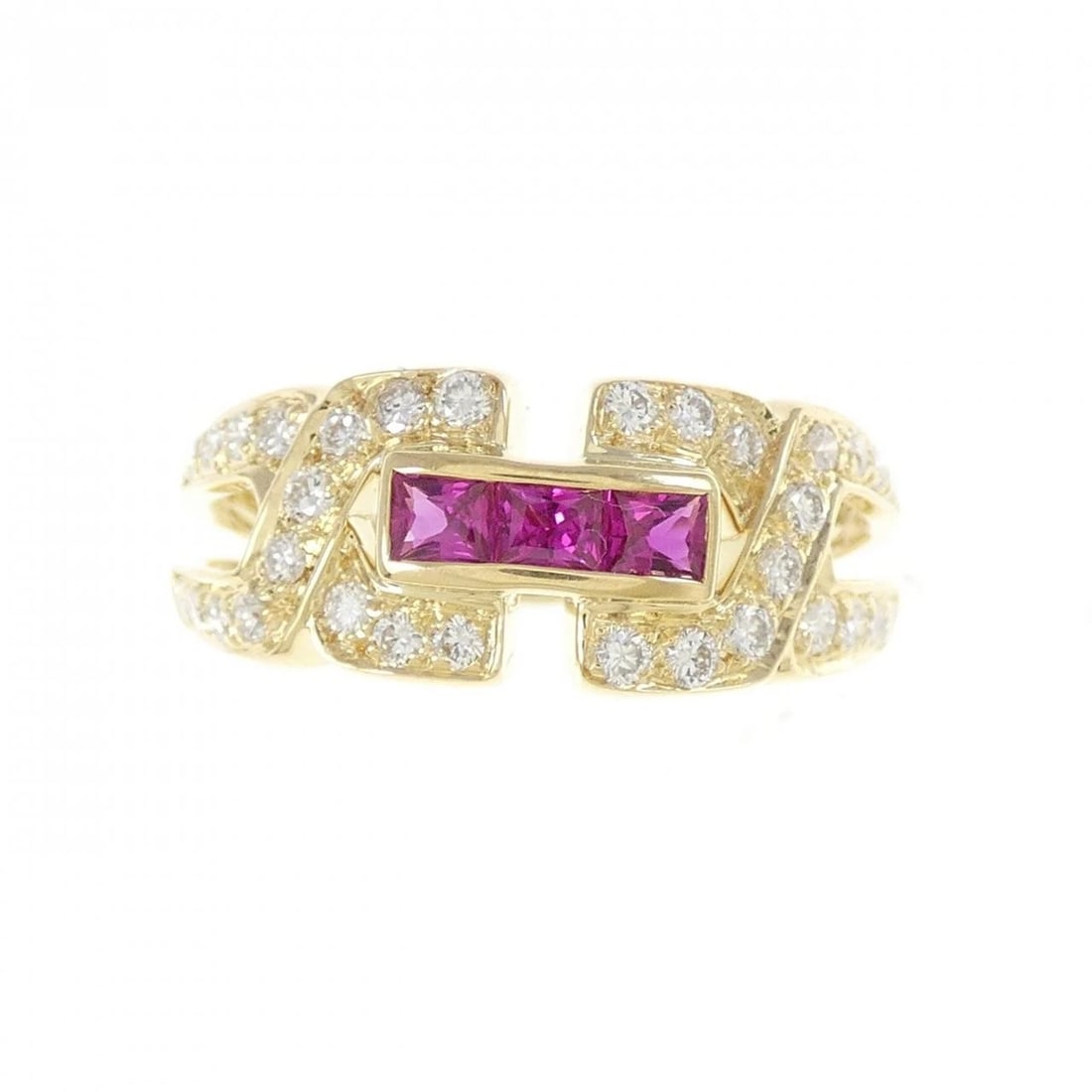 K18YG RUBY RING - 2