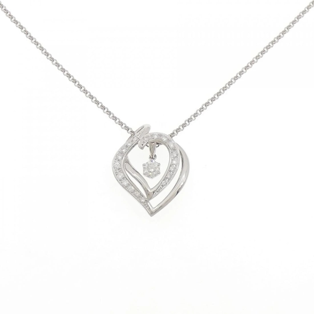 PT900/PT850 2-WAY DIAMOND NECKLACE: PT900/PT850 2-Way Diamond Necklace Brand: Unbranded Type: Diamond Necklace Material: Platinum900/Platinum850, Main Stone/Creation Natural Color: Silver Size: 45cmActual Size Pendant length approx.