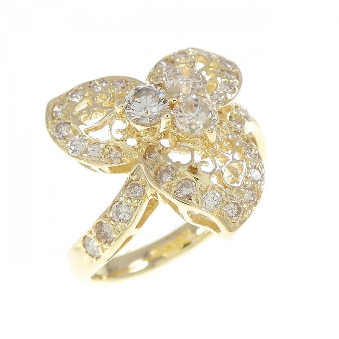 K18YG DIAMOND RING: K18YG Diamond Ring Brand: Unbranded Type: Diamond Ring Material: K18 yellow gold, Main Stone/Creation Natural Color: Yellow Gold Size: US6 Accessories: None Accessories Notice: When