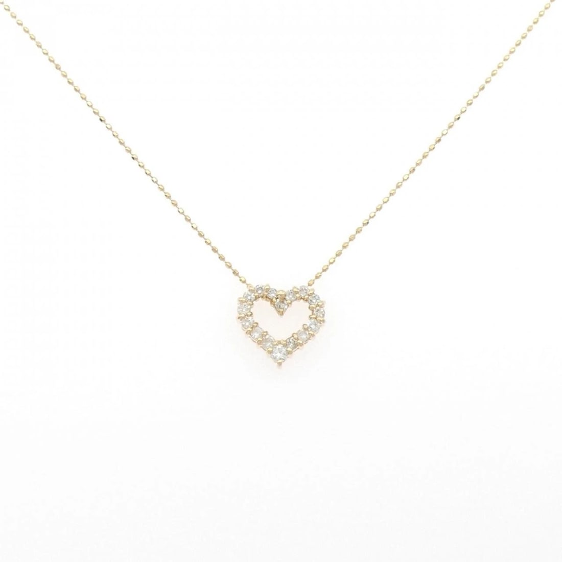 K18PG HEART DIAMOND NECKLACE: K18PG Heart Diamond Necklace Brand: Unbranded Type: Diamond Necklace Material: K18 Pink Gold, Main Stone/Creation Natural Color: Pink Gold Size: 40cmActual Size Pendant length approx. x width