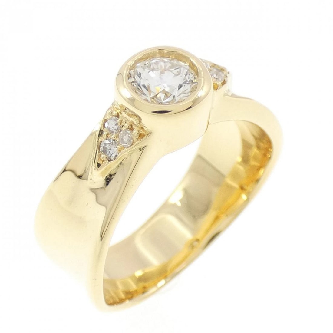 K18YG DIAMOND RING: K18YG Diamond Ring Brand: Unbranded Type: Diamond ring Material: K18 yellow gold, Main Stone/Creation Natural Color: Yellow Gold Size: US5 3/4 Accessories: None Accessories Notice: When pu
