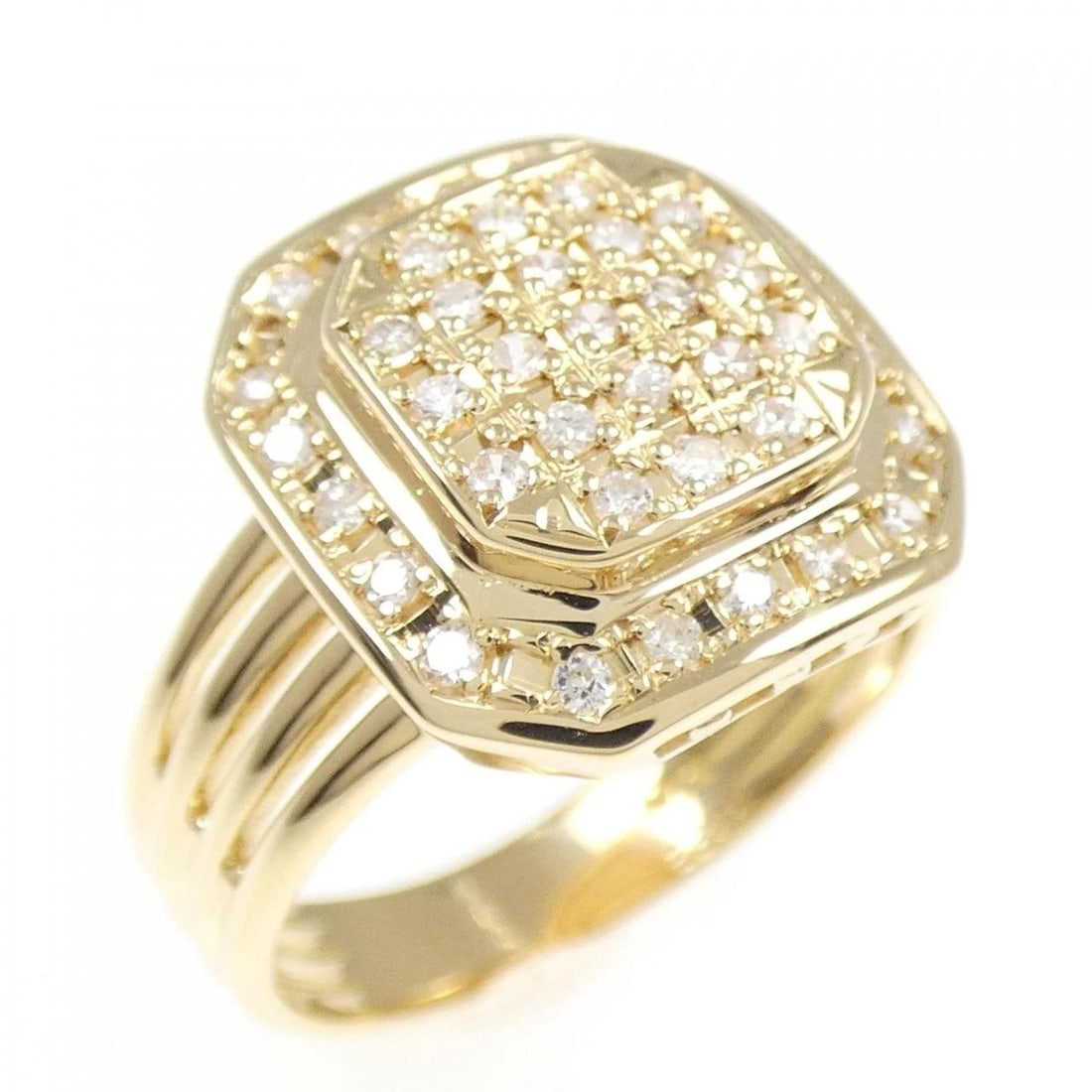 K18YG DIAMOND RING: K18YG Diamond Ring Brand: Unbranded Type: Diamond Ring Material: K18 yellow gold, Main Stone/Creation Natural Color: Yellow Gold Size: US7 Accessories: None Accessories Notice: When