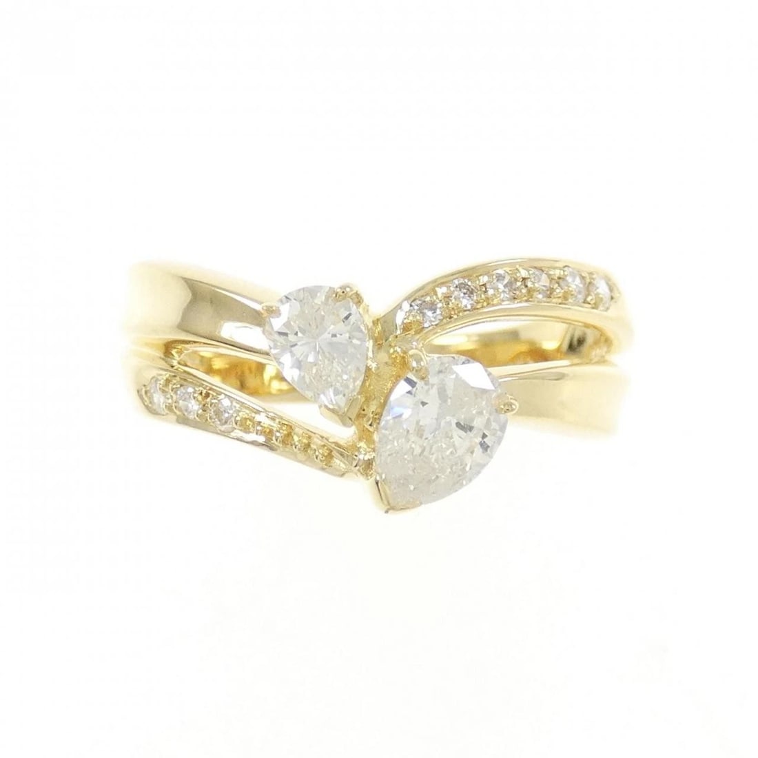 K18YG DIAMOND RING: K18YG Diamond Ring Brand: Unbranded Type: Diamond ring Material: K18 yellow gold, Main Stone/Creation Natural Color: Yellow Gold Size: US5 1/2 Accessories: None Accessories Notice: When