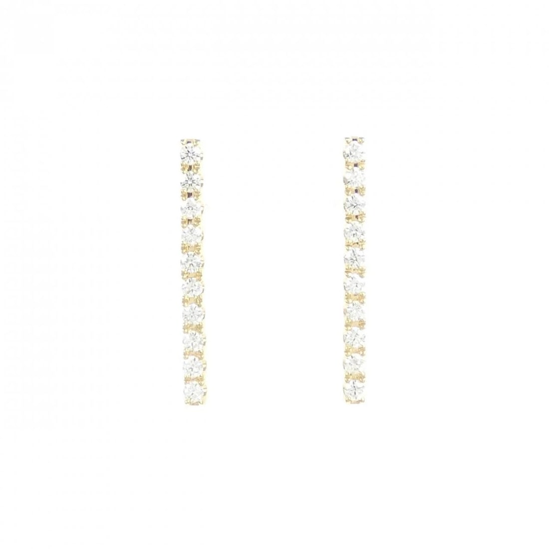 K18YG DIAMOND PIERCE: K18YG Diamond Pierce Brand: Unbranded Type: Diamond Pierce/Earring Material: K18 yellow gold, Main Stone/Creation Natural Color: Yellow Gold Size: Actual Size Approx. height x width: 17.4mm x 1.5m
