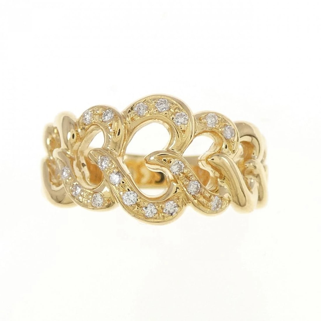 K18YG HEART DIAMOND RING: K18YG Heart Diamond Ring Brand: Unbranded Type: Diamond Ring Material: K18 yellow gold, Main Stone/Creation Natural Color: Yellow Gold Size: US6 Accessories: None Accessories Notice: When