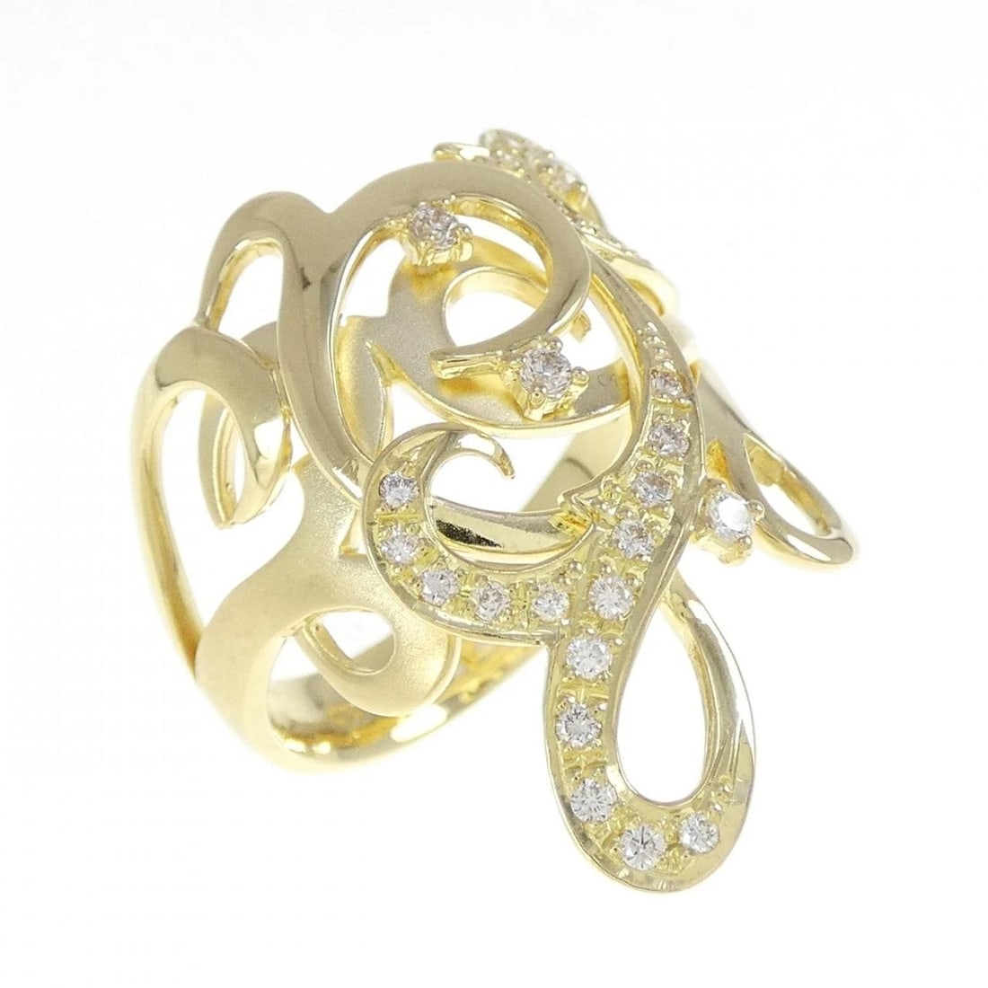 K18YG DIAMOND RING: K18YG Diamond Ring Brand: Unbranded Type: Diamond Ring Material: K18 yellow gold, Main Stone/Creation Natural Color: Yellow Gold Size: US6 1/2 Accessories: None Accessories Notice: When