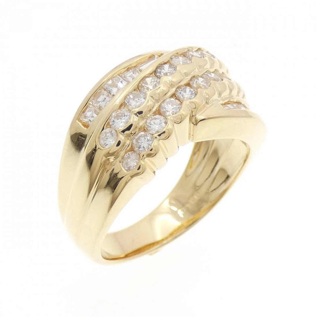 K18YG DIAMOND RING: K18YG Diamond Ring Brand: Unbranded Type: Diamond Ring Material: K18 yellow gold, Main Stone/Creation Natural Color: Yellow Gold Size: US6 3/4 Accessories: None Accessories Notice: When