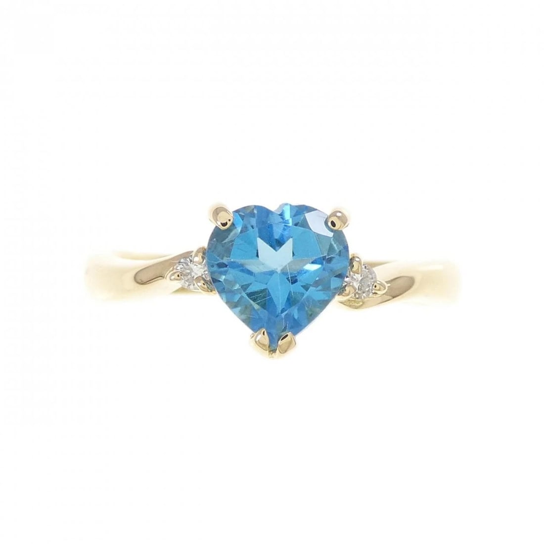 K18YG HEART BLUE TOPAZ RING (1 of 2)