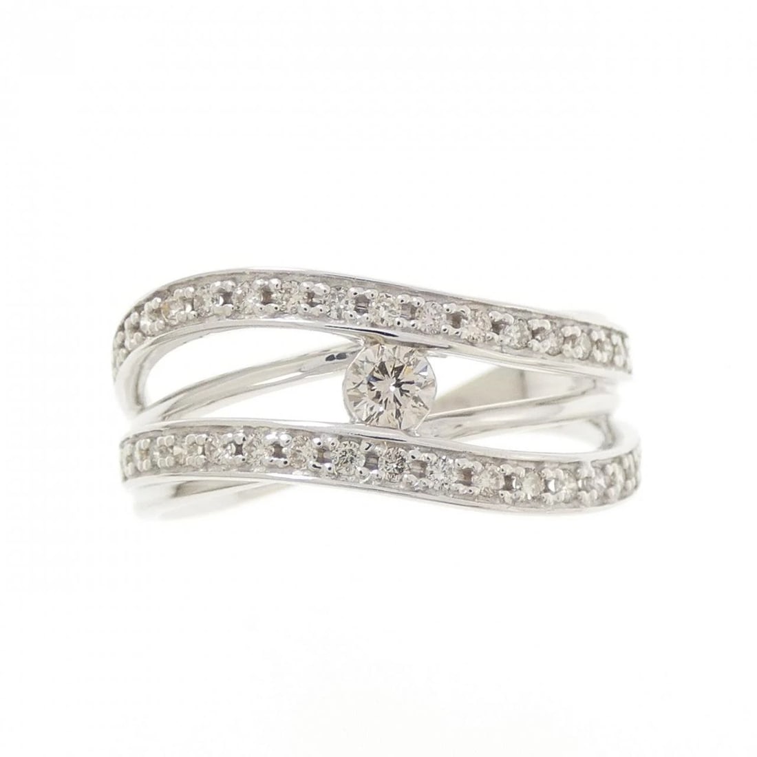 K18WG DIAMOND RING - 2