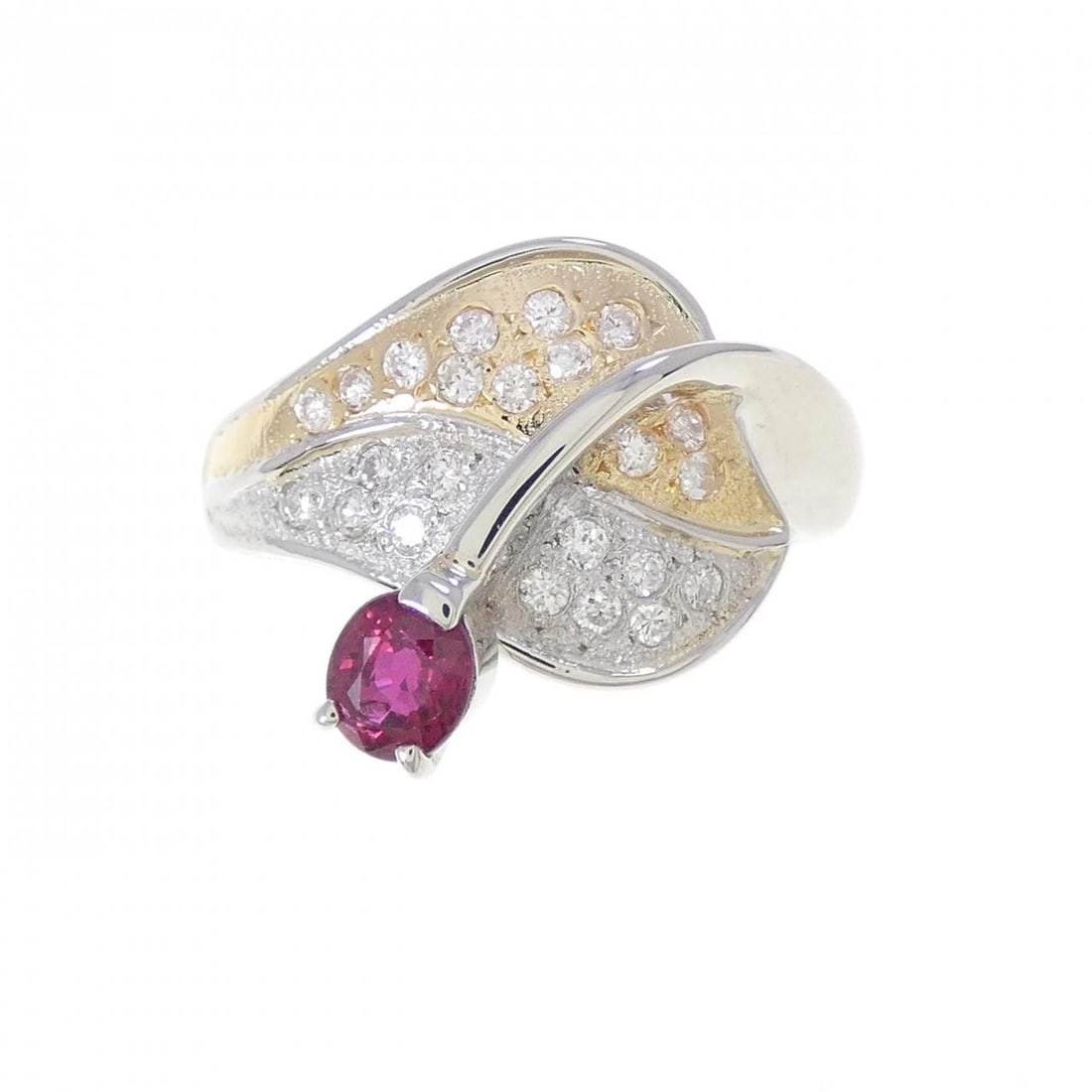 PT900/K18YG RUBY RING - 2