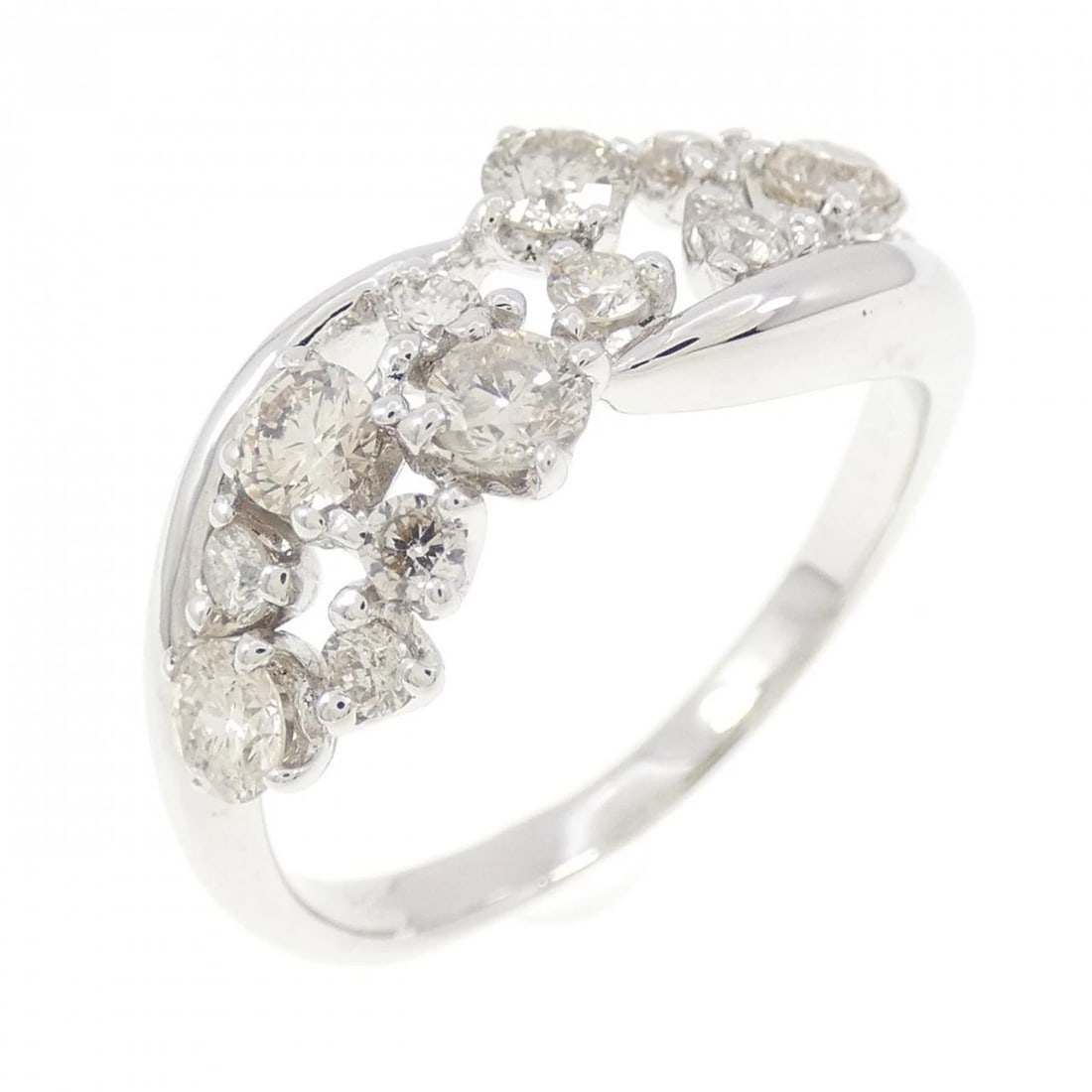 K18WG DIAMOND RING: K18WG Diamond Ring Brand: Unbranded Type: Diamond ring Material: K18 white gold, Main Stone/Creation Natural Color: White Gold Size: US7 1/4 Accessories: None Accessories Notice: When