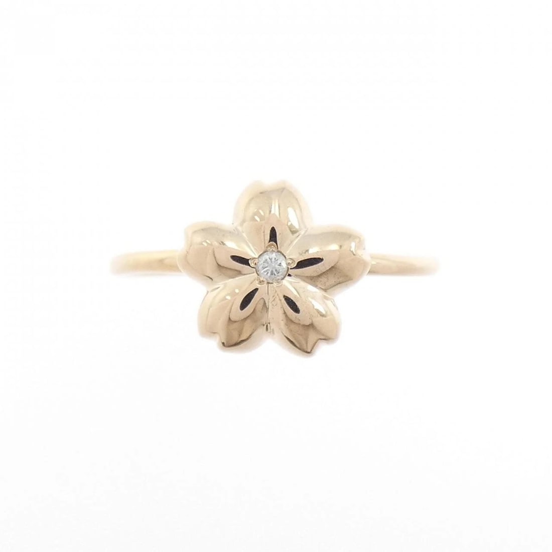 K18PG FLOWER DIAMOND RING - 2