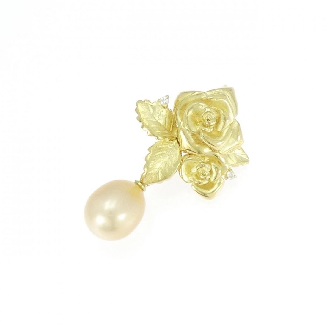 K18YG ROSE WHITE BUTTERFLY PEARL PENDANT: K18YG Rose White Butterfly Pearl Pendant Brand: Unbranded Type: White Butterfly Pearl Pendant/Brooch Material: K18 yellow gold, Main Stone/Creation White Butterfly PearlSecondary Stone Natural 