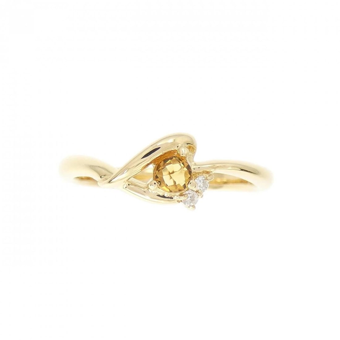 K18YG CITRINE RING: K18YG citrine ring Brand: Unbranded Type: citrine ring Material: K18 yellow gold, Main Stone/Creation CitrinSecondary Stone Natural Color: Yellow Gold Size: US5 1/2 Accessories: None