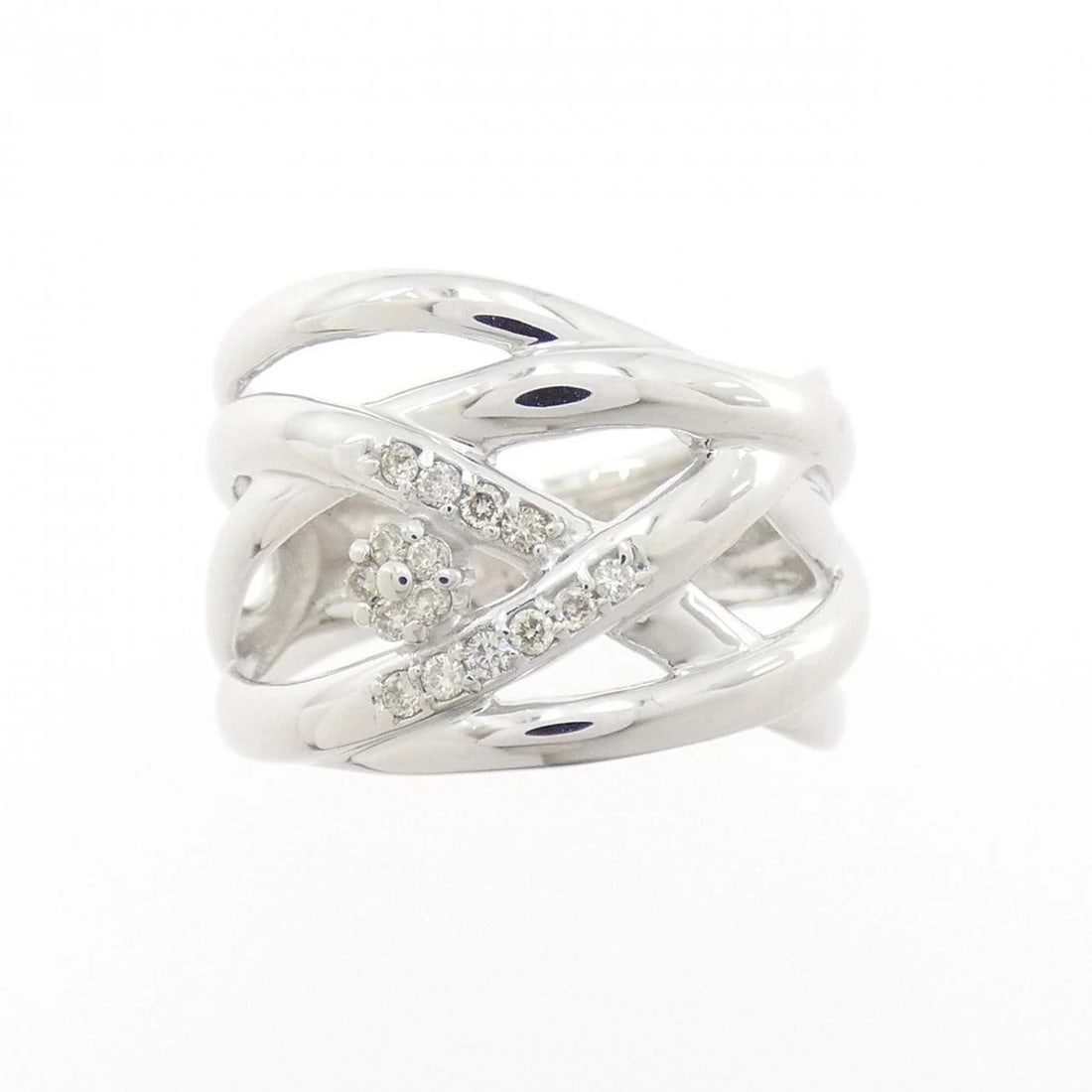 K18WG DIAMOND RING - 2