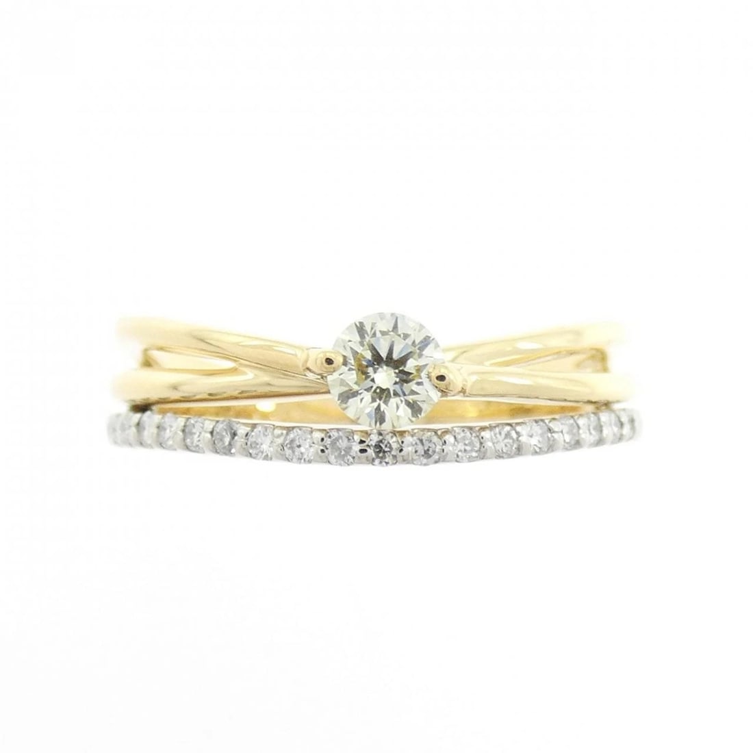K18YG/PT900 DIAMOND RING: K18YG/PT900 Diamond Ring Brand: Unbranded Type: Diamond ring Material: 18k yellow gold / Platinum 900, Main Stone/Creation Natural Color: YG,Silver Size: US5 Accessories: None Accessories
