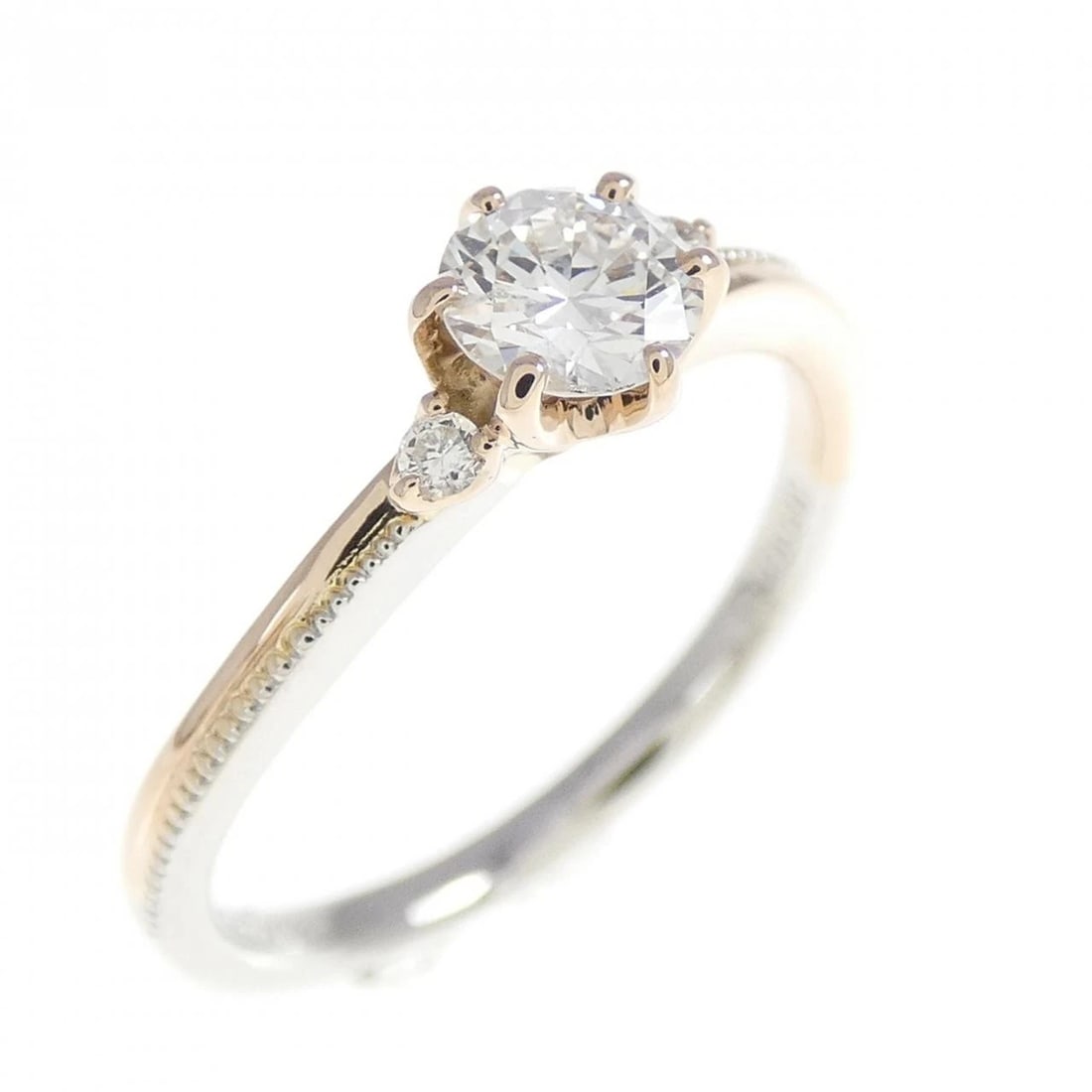 PT950/K18PG DIAMOND RING: PT950/K18PG Diamond Ring Brand: Unbranded Type: Ring Material: Platinum 950/18K pink gold, Main Stone/Creation Natural Color: Silver,Pink Gold Size: US5.5 Accessories: None Accessories