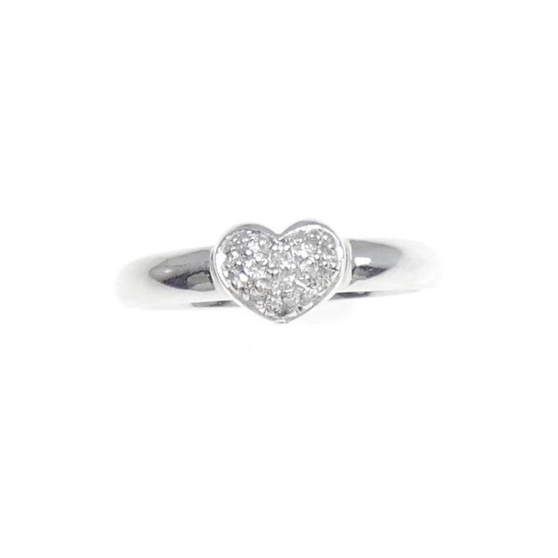 K18WG HEART DIAMOND RING: K18WG Heart Diamond Ring Brand: Unbranded Type: Diamond ring Material: K18 white gold, Main Stone/Creation Natural Color: White Gold Size: US5 3/4 Accessories: None Accessories Notice: Whe