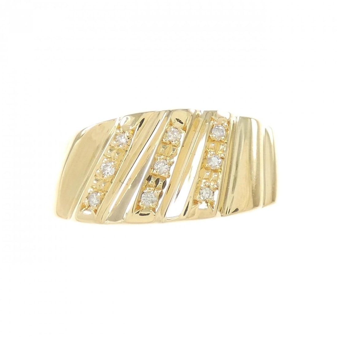 K18YG DIAMOND RING: K18YG Diamond Ring Brand: Unbranded Type: Diamond ring Material: K18 yellow gold, Main Stone/Creation Natural Color: Yellow Gold Size: US5 1/4 Accessories: None Accessories Notice: When