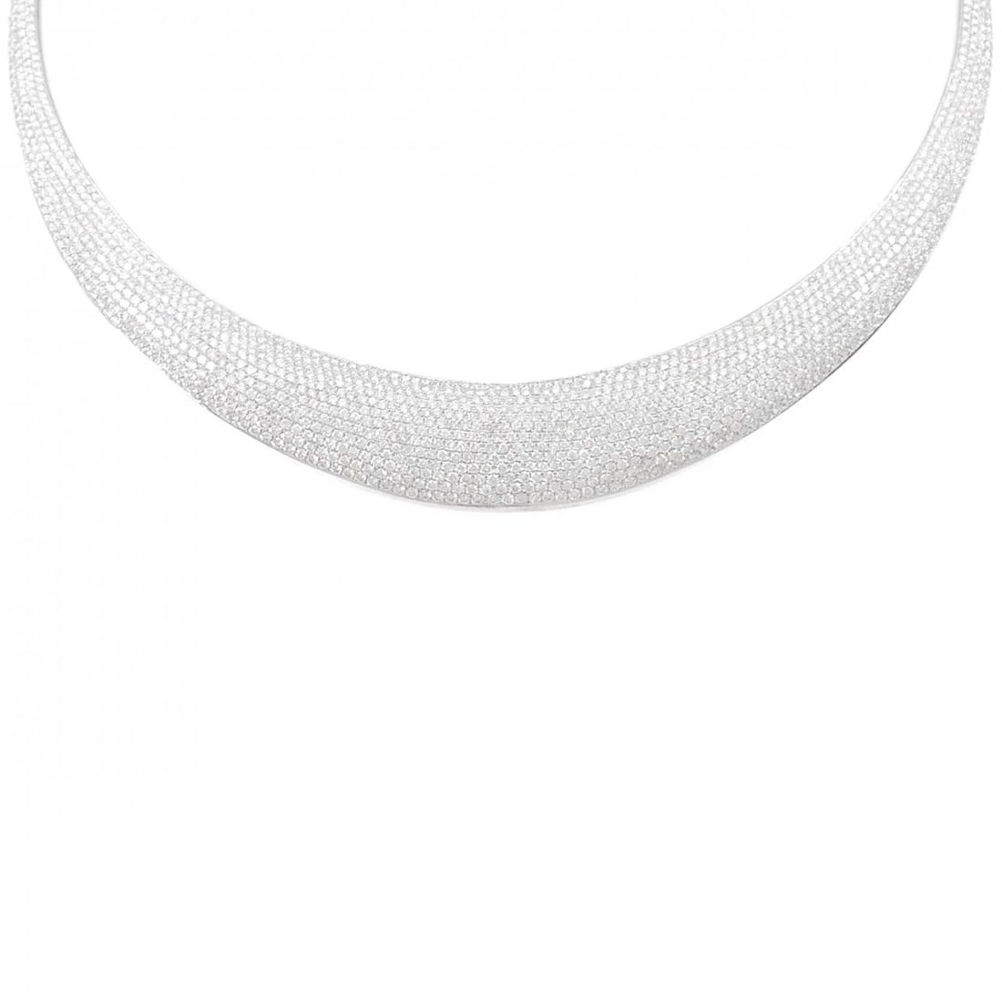 K18WG DIAMOND NECKLACE: K18WG Diamond Necklace Brand: Unbranded Type: Diamond Necklace Material: K18 white gold, Main Stone/Creation Natural Color: White Gold Size: 42CMActual Size Max width approx: 15.0mm 