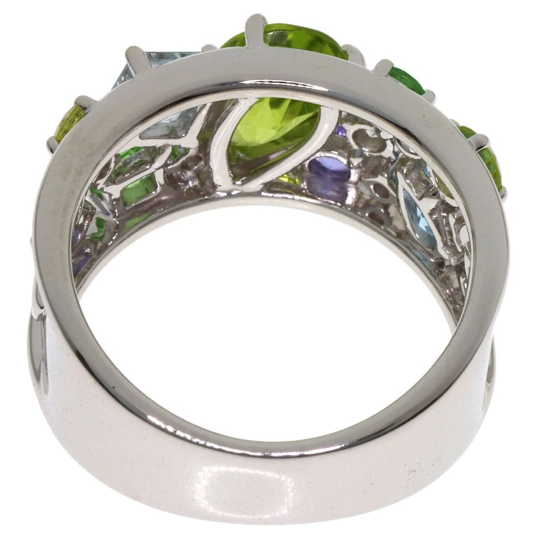 TASAKI COLORED STONE DIAMOND RING - 4