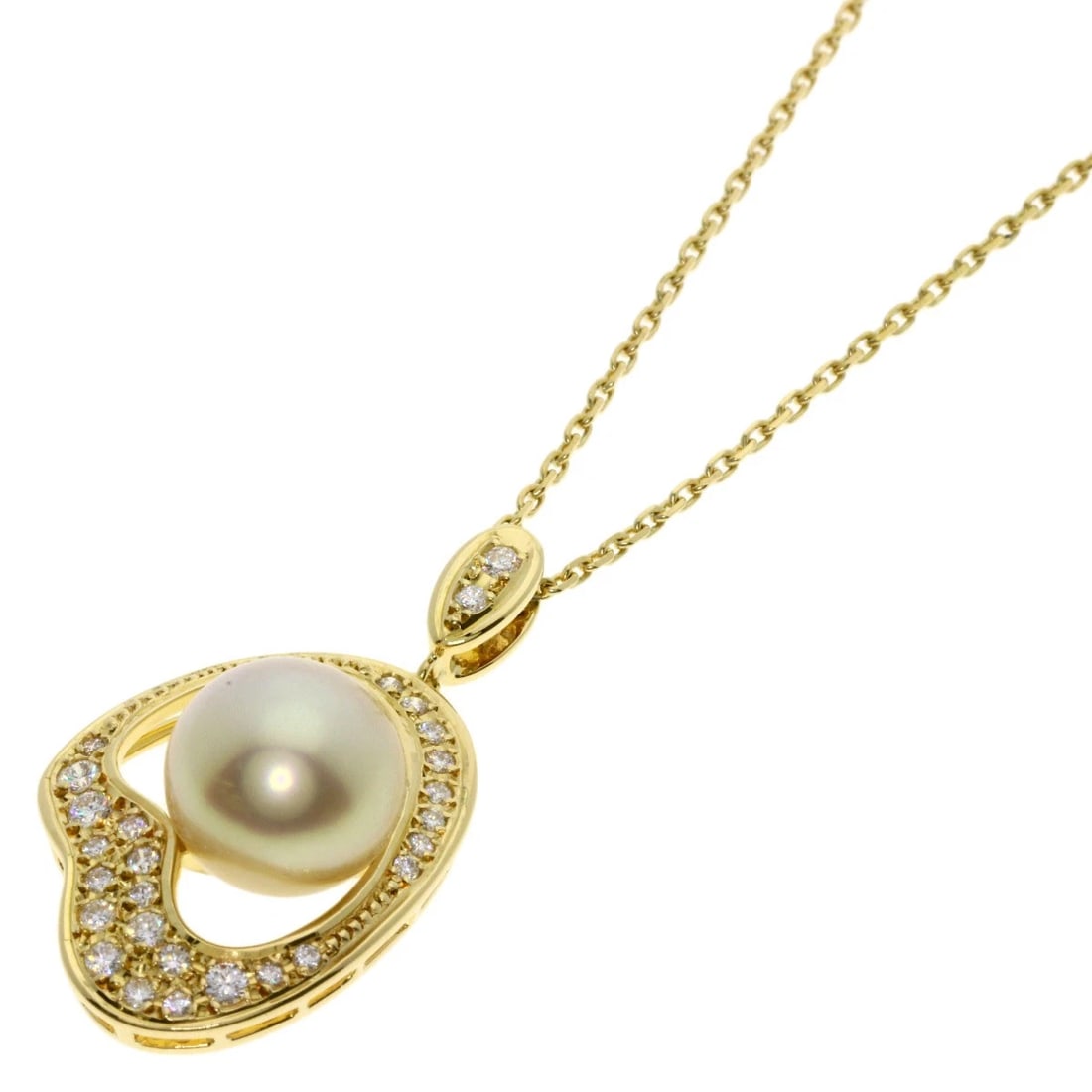 MIKIMOTO PEARL DIAMOND NECKLACE K18 YELLOW GOLD: MIKIMOTO Pearl Diamond Necklace K18 Yellow Gold Brand: MIKIMOTO Type: Necklace Material: K18 Yellow Gold, Color: Gold Size: Chain Length:19.7inch/50cm Chain Width:0.5inch/1.3mm Top Size:1.3inch/32