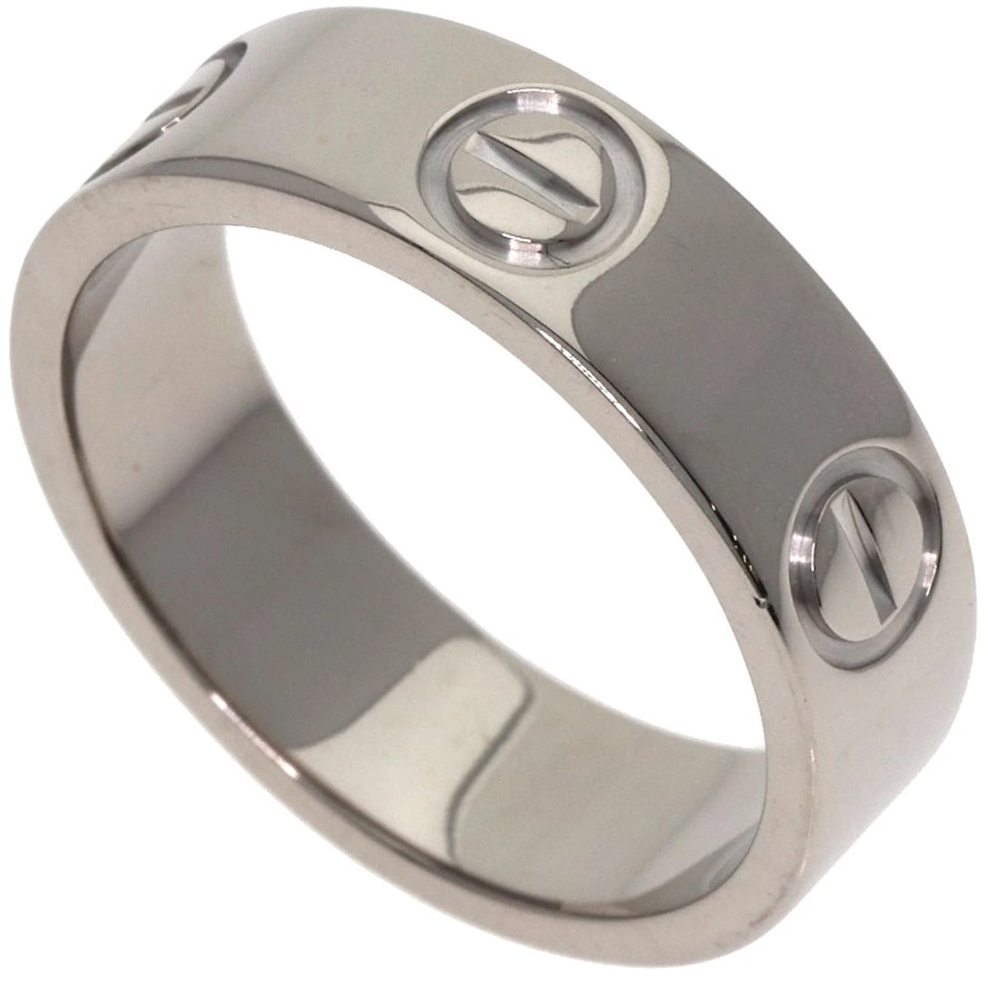 CARTIER LOVE RING RING K18 WHITE GOLD: CARTIER love ring Ring K18 White Gold Brand: CARTIER Type: Ring Material: K18 White Gold, Color: Silver Size: 5(US) Accessories: None Accessories Notice: When purchasing pre-owned goods, p