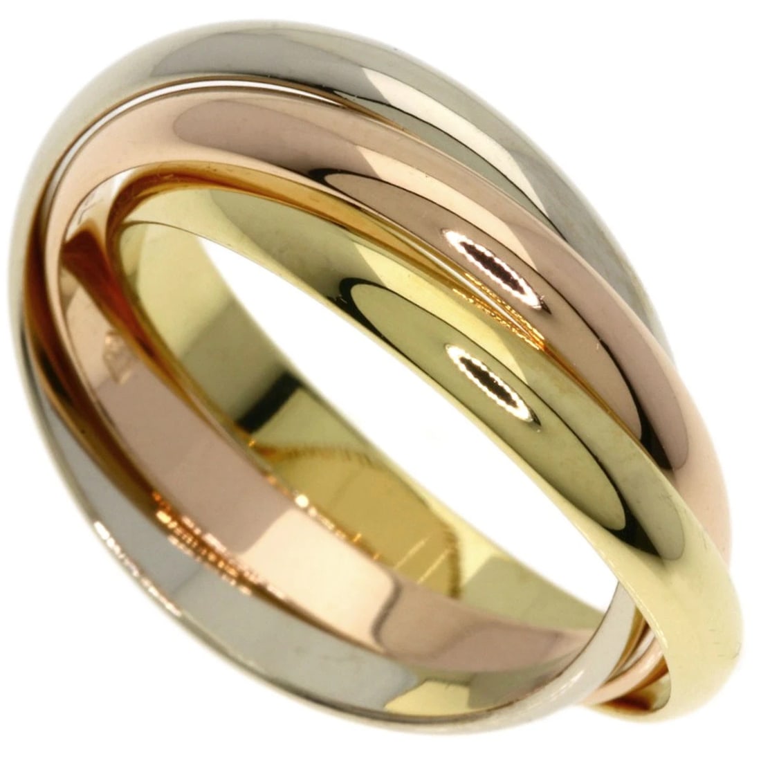 CARTIER TRINITY SM RING K18 YELLOW GOLD 18K PINK GOLD: CARTIER Trinity SM Ring K18 Yellow Gold 18K Pink Gold Brand: CARTIER Type: Ring Material: K18 Yellow Gold, Color: Gold Size: 5.75(US) Accessories: None Accessories Notice: When purchasing