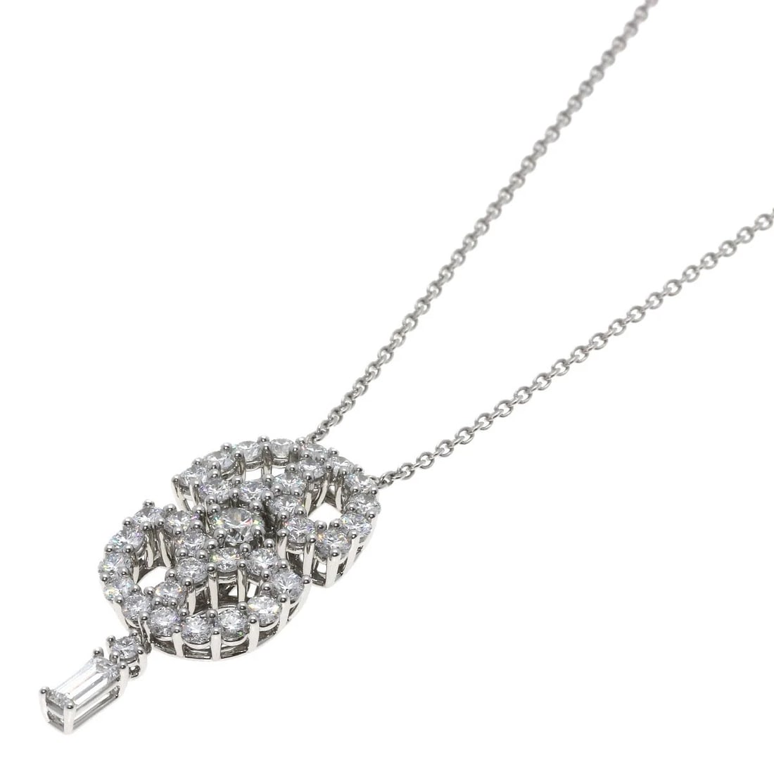 HARRY WINSTON ART DECO DIAMOND NECKLACE: HARRY WINSTON Art Deco Diamond Necklace Brand: HARRY WINSTON Type: Necklace Material: Platinum PT950, Color: Silver Size: Chain Length:17.7inch/45cm Chain Width:0.5inch/1.2mm Top Size:1.2inch/31.7