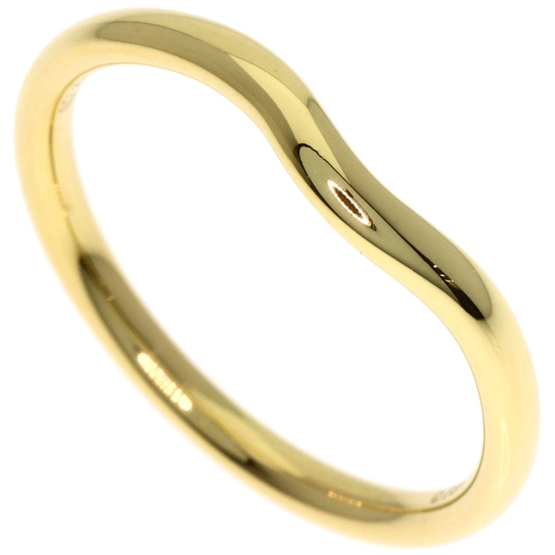 TIFFANY&CO. CURVED BAND RING K18 YELLOW GOLD: TIFFANY&Co. Curved band Ring K18 Yellow Gold Brand: TIFFANY&Co. Type: Ring Material: K18 Yellow Gold, Color: Gold Size: 8(US) Accessories: None Accessories Notice: When purchasing pre-owne