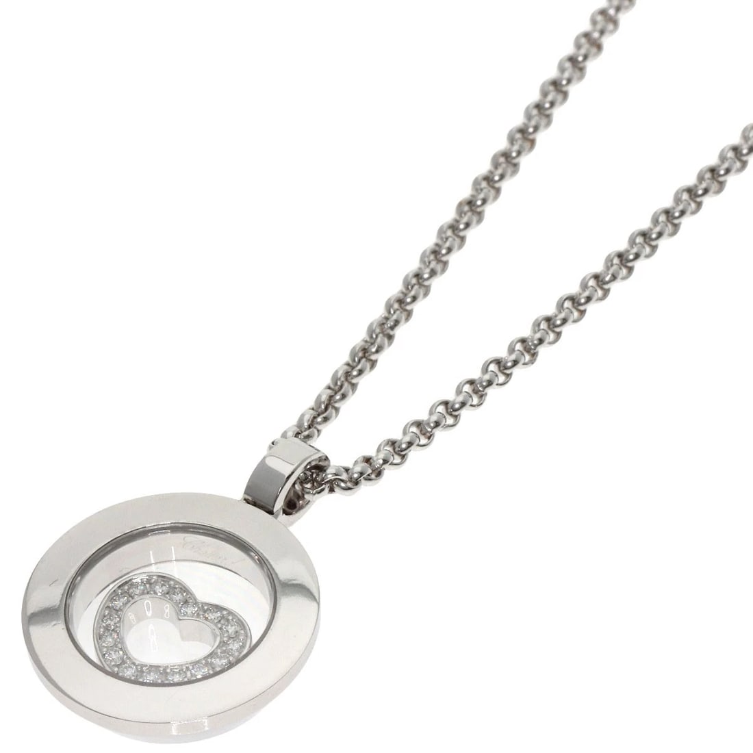CHOPARD HAPPY DIAMOND NECKLACE K18 WHITE GOLD (1 of 5)