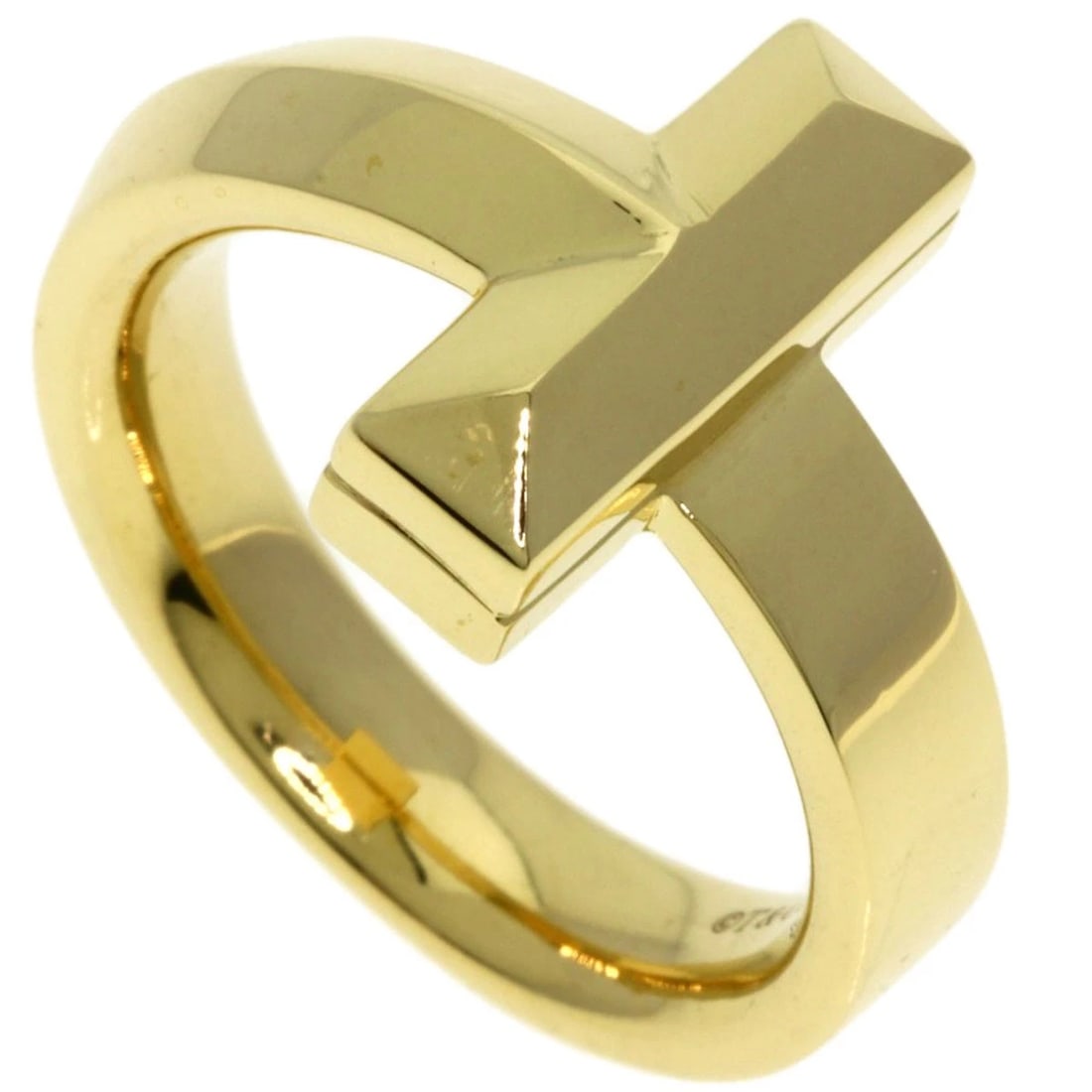 TIFFANY&CO. T ONE RING K18 YELLOW GOLD: TIFFANY&Co. T one Ring K18 Yellow Gold Brand: TIFFANY&Co. Type: Ring Material: K18 Yellow Gold, Color: Yellow Gold Size: 5(US) Accessories: None Accessories Notice: When purchasing pre-owned