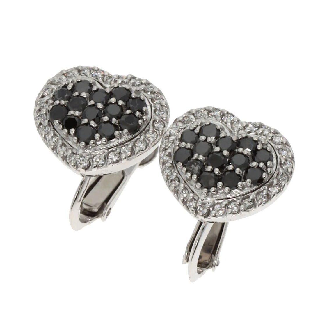 PONTE VECCHIO HEART DIAMOND BLACK DIAMOND EARRING: Ponte Vecchio Heart Diamond Black Diamond Earring Brand: Ponte Vecchio Type: Earring Material: K18 White Gold, Main Stone/Creation Natural Color: Silver Size: Top Size:0.4inch/10.6x12.4mm Accesso