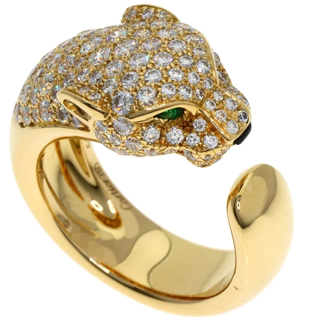 CARTIER PANTHERE SETTING DIAMOND ONYX EMERALD RING (1 of 5)