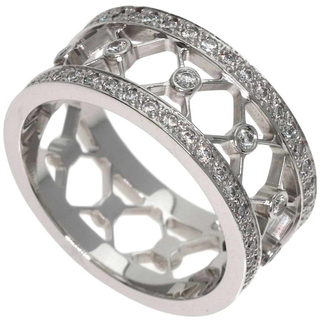 TIFFANY&CO. VOILE FULL ETERNITY DIAMOND RING: TIFFANY&Co. Voile Full Eternity Diamond Ring Brand: TIFFANY&Co. Type: Ring Material: Platinum PT950, Main Stone/Creation Natural Color: Silver Size: 5(US) Accessories: None Accessories Not