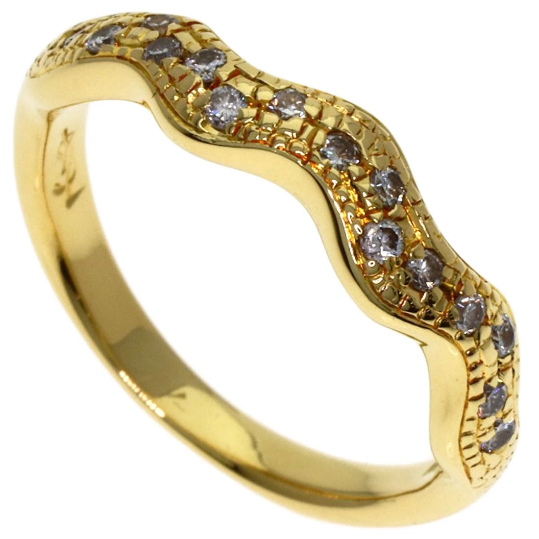 YVES SAINT LAURENT DIAMOND RING K18 YELLOW GOLD: YVES SAINT LAURENT Diamond Ring K18 Yellow Gold Brand: YVES SAINT LAURENT Type: Ring Material: K18 Yellow Gold, Main Stone/Creation Natural Color: Gold Size: 6.25(US) Accessories: None