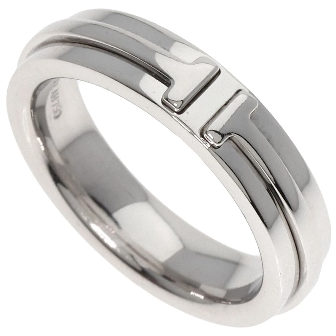 TIFFANY&CO. T TWO NARROW RING K18 WHITE GOLD (1 of 4)