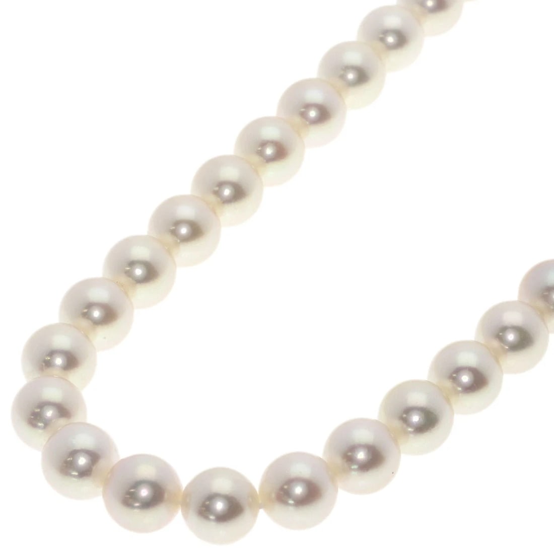 MIKIMOTO AKOYA PEARL WITH M CHARM NECKLACE: MIKIMOTO Akoya Pearl with M charm Necklace Brand: MIKIMOTO Type: Necklace Material: K18 White Gold, Main Stone/Creation Pearl Color: white Size: Stone Size:0.3inch/8.7mm Chain Length:42.1inch/107c