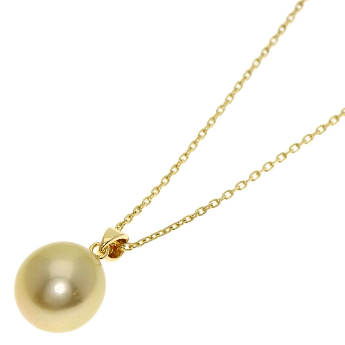 MIKIMOTO PEARL NECKLACE K18 YELLOW GOLD: MIKIMOTO Pearl Necklace K18 Yellow Gold Brand: MIKIMOTO Type: Necklace Material: K18 Yellow Gold, Color: Gold Size: Stone Size:0.4inch/10.8mm Chain Length:15.7inch/40cm Chain Width:0.4inch/1.1mm T