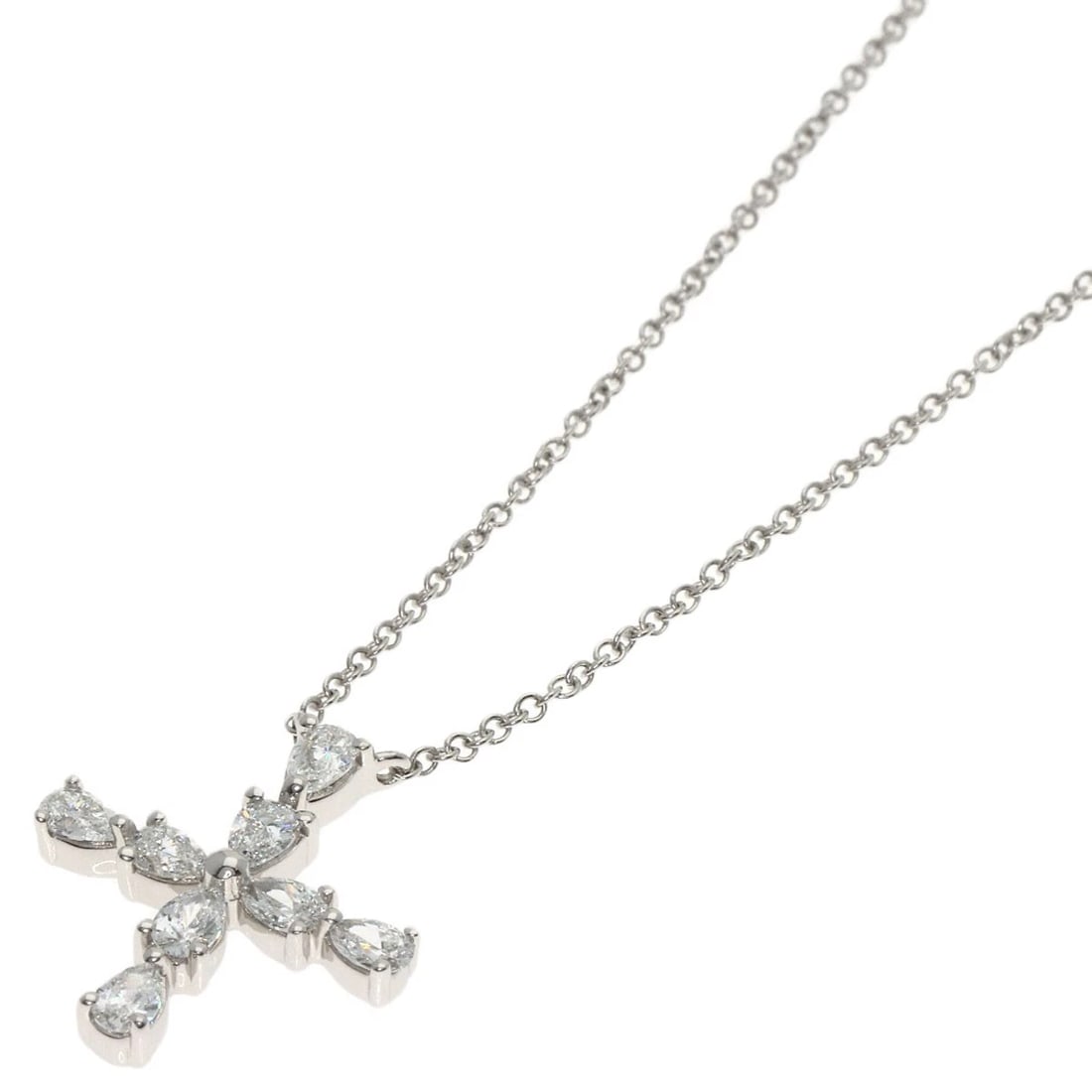 HARRY WINSTON PEAR-SHAPED MINI CROSS DIAMOND NECKLACE (1 of 4)