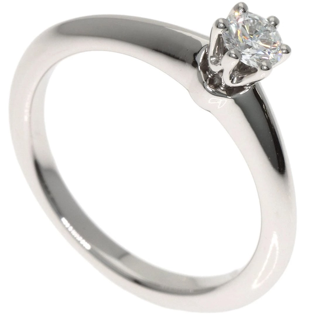 TIFFANY&CO. SOLITAIRE DIAMOND RING: TIFFANY&Co. Solitaire Diamond Ring Brand: TIFFANY&Co. Type: Ring Material: Platinum PT950, Main Stone/Creation Natural Color: Silver Size: 4.25(US) Accessories: None Accessories Notice: When