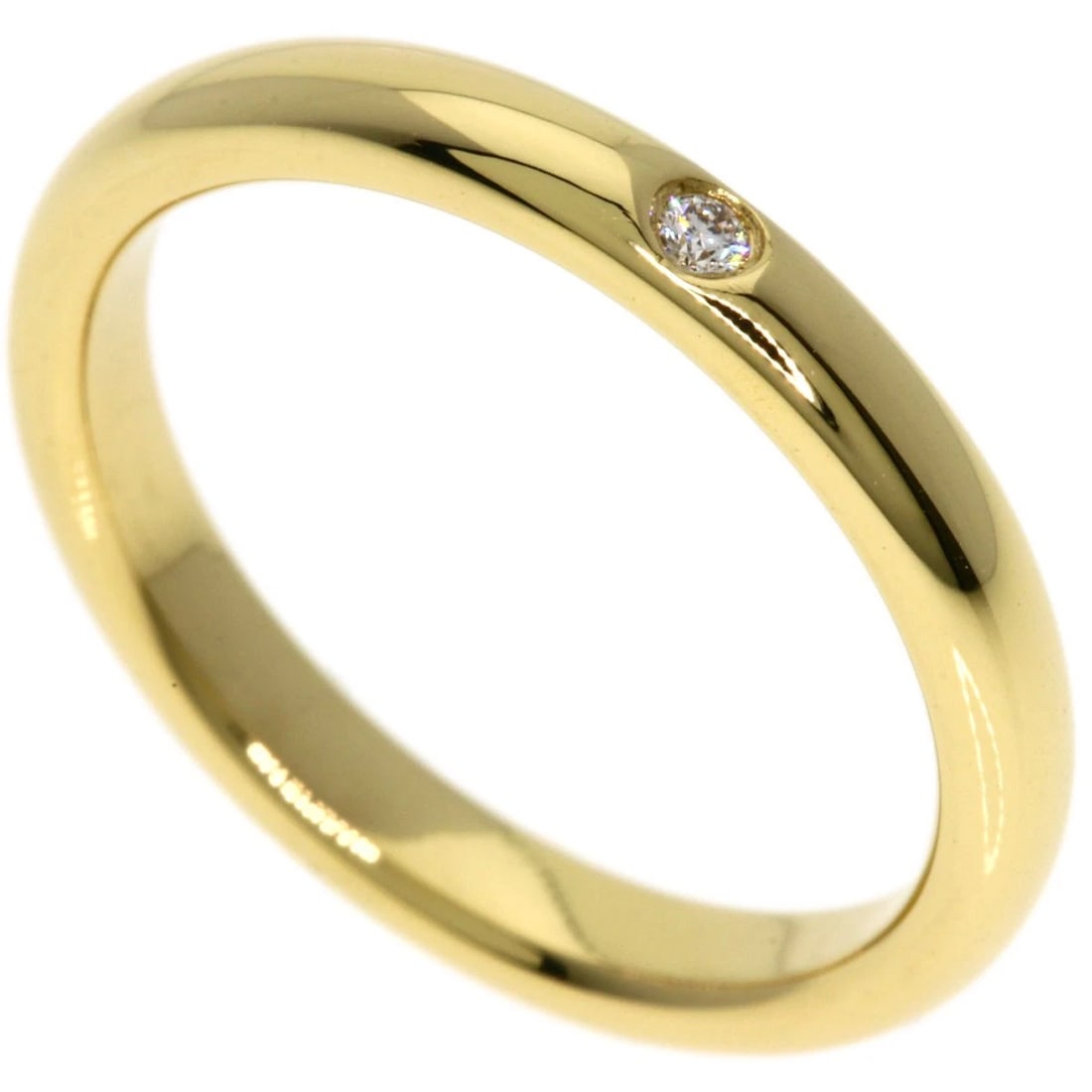 TIFFANY&CO. WEDDING 1P DIAMOND RING K18 YELLOW GOLD (1 of 4)