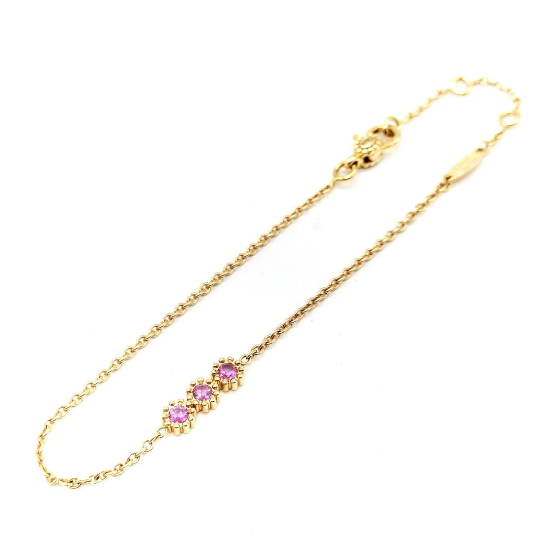 JEWELRY BRACELET SAPPHIRE GOLD YELLOW GOLD PINKS (1 of 3)
