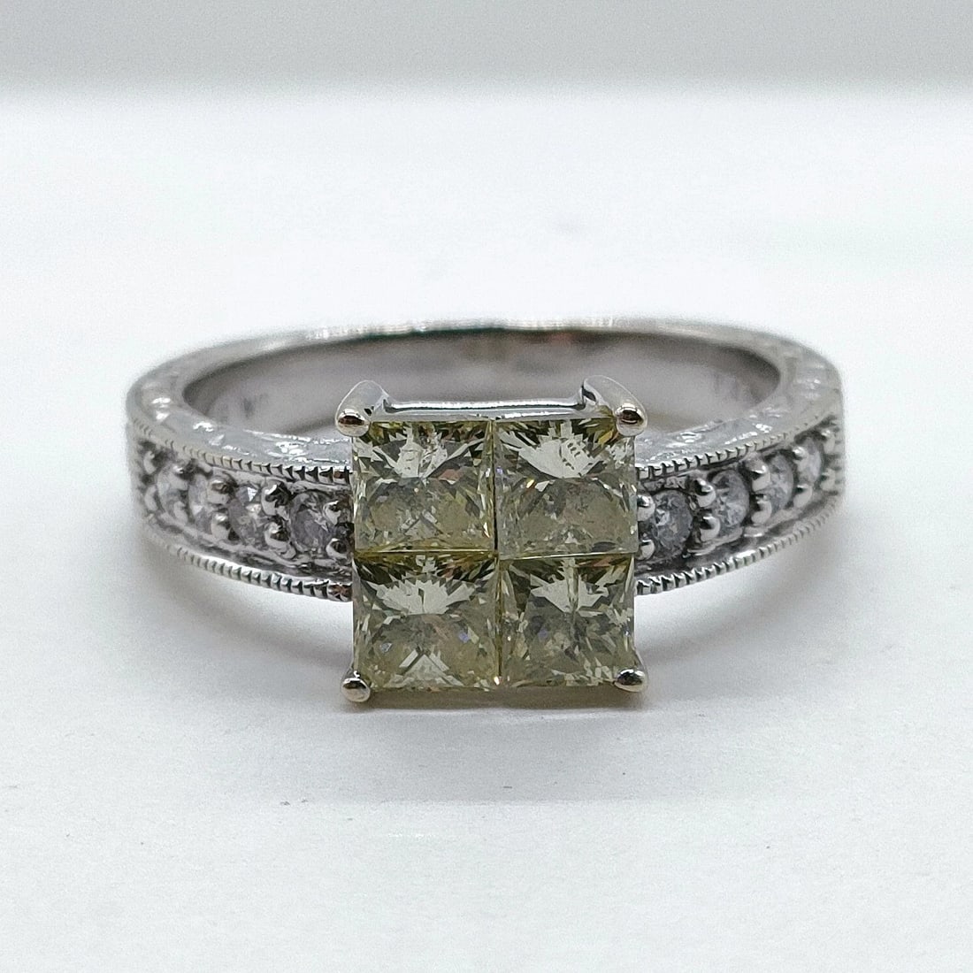 JEWELRY RING NATURAL DIAMOND WHITE GOLD (1 of 5)