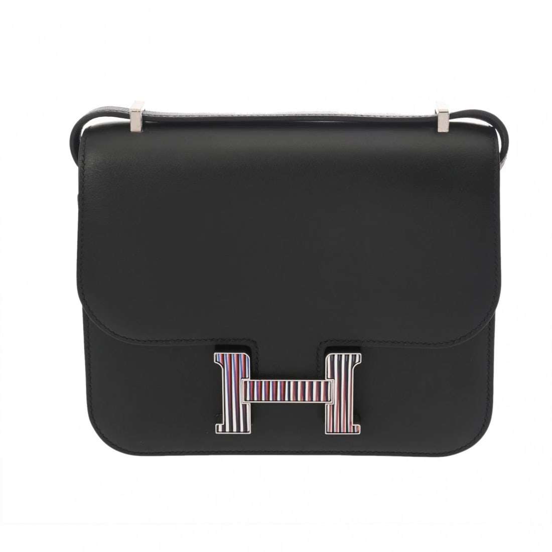 HERMES CONSTANCE SHOULDER BAG: HERMES Constance Shoulder Bag Brand: HERMES Type: Shoulder Bag Material: Vorsh Color: black × Silver lacquer Metal Size: H:about 5.9inch W:about 7.1inch D:about 1.0inch Shoulder:about 23.6inch A