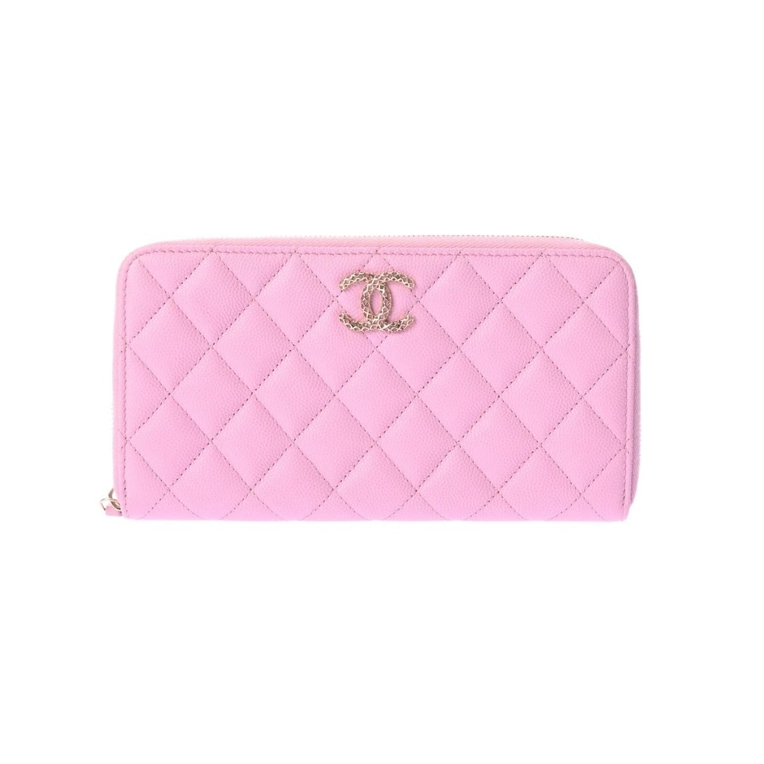 CHANEL LONG ZIP WALLET MATRASSE PINK PURSE: CHANEL Long zip wallet Matrasse pink Purse Brand: CHANEL Type: Purse Material: Shiny Grained Calfskin Color: pink × Champagne Gold Metal Size: H:about 4.1inch W:about 7.5inch Accessories: None