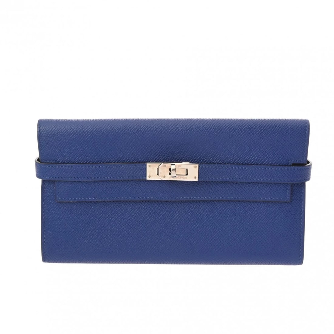 HERMES KELLY WALLET LONG GILLIES VEAU EPSOM BLUE ELECTRIC UNISEX PURSE (1 of 8)