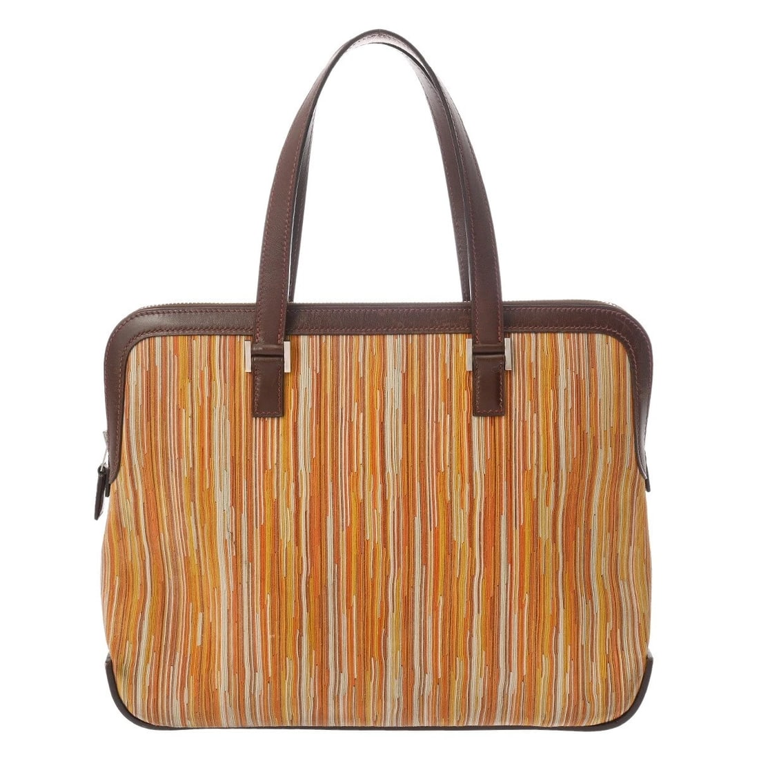 HERMES ESCAPADA MULTICOLOR/HAVANA TOTE BAG: HERMES Escapada Multicolor/Havana Tote Bag Brand: HERMES Type: Tote Bag Material: Vibrado/Leather Color: Multicolor/Havana × SilverMetal Size: H:about 9.8inch W:about 12.2inch D:about 3.5inch