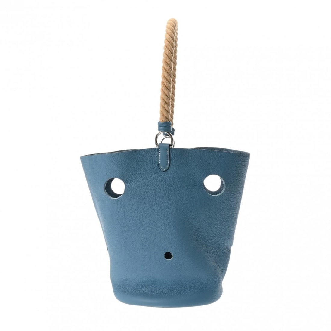 HERMES MANJOWAR PM PUNCHING TAURILLON CLEMENCE BLUE GENE HANDBAG (1 of 10)